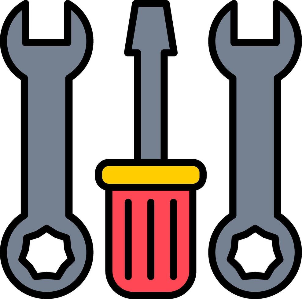 Screwdriver Line Filled Icon vector