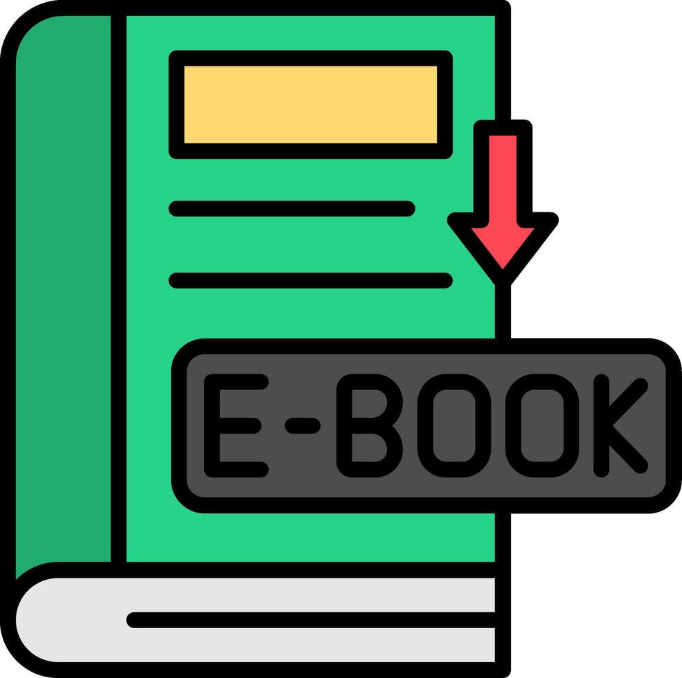 Ebook Line Filled Icon vector