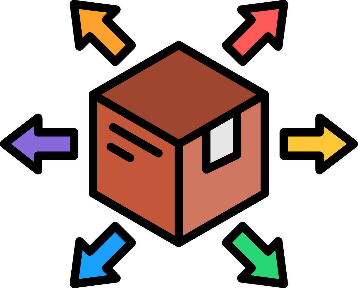 Distribution Center Line Filled Icon vector