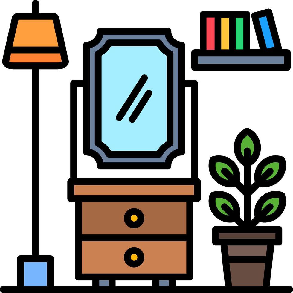 Mirror Line Filled Icon vector