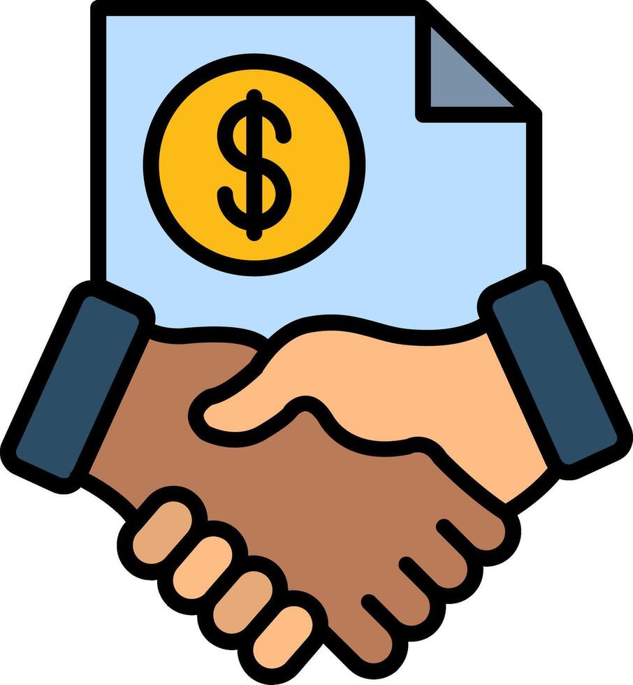 Partnership Line Filled Icon vector
