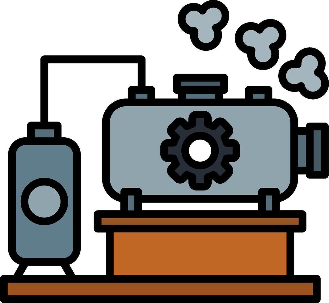 Steam Line Filled Icon vector