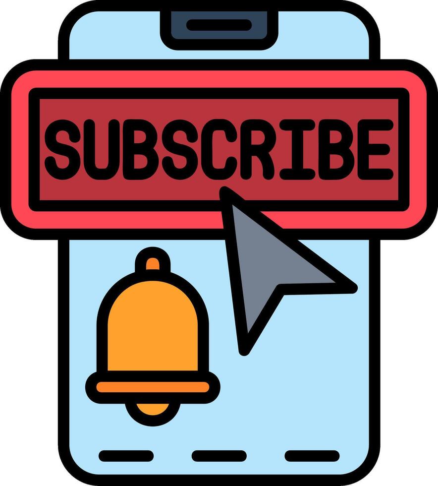 Subscribe Line Filled Icon vector