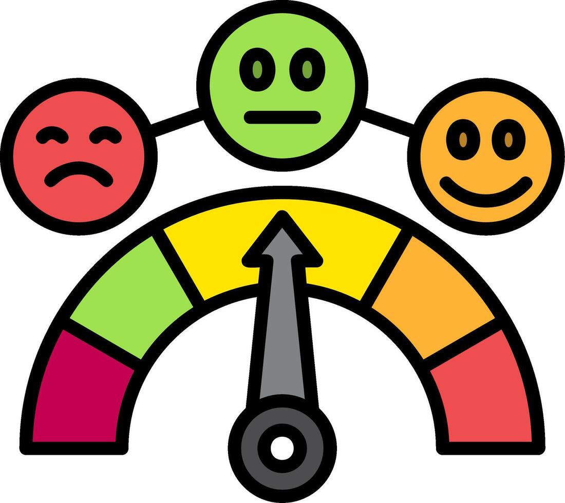 Sentiment Line Filled Icon vector
