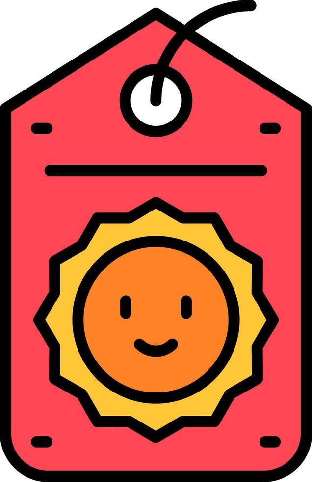 Tag Line Filled Icon vector