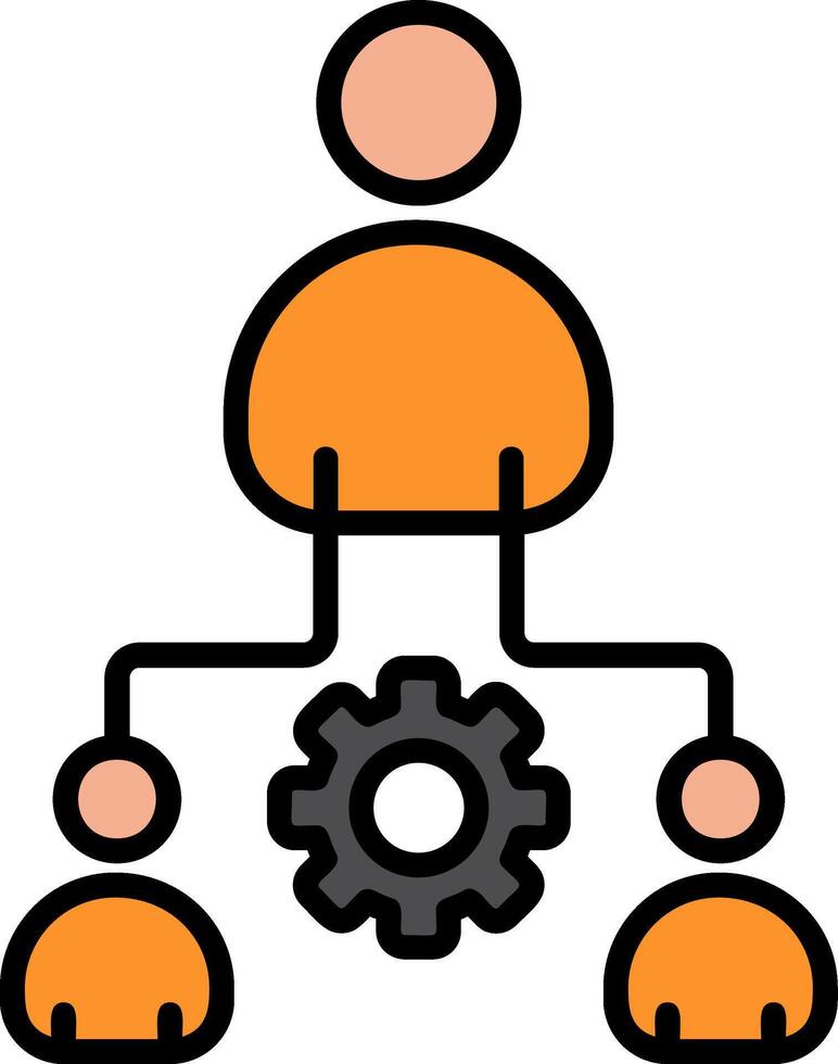 Third Party Line Filled Icon vector