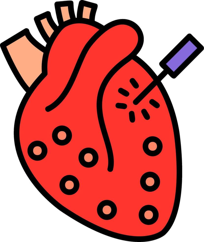 Cardiac Line Filled Icon vector