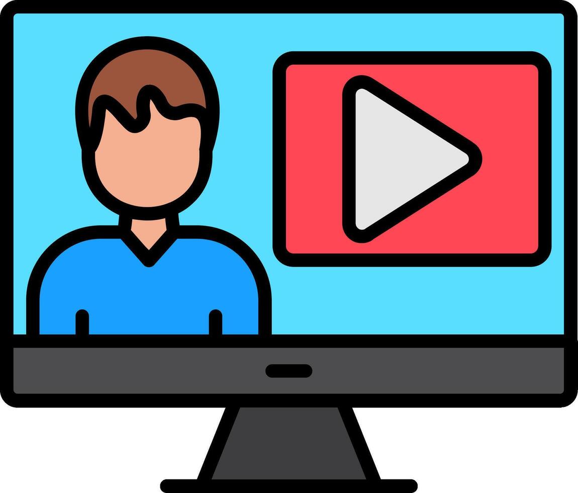 Demo Line Filled Icon vector