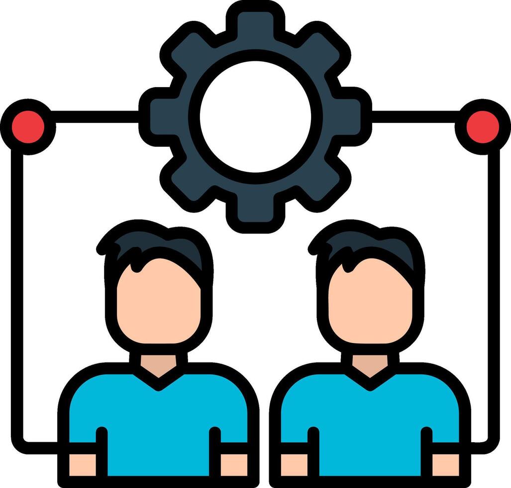 Interpersonal Skills Line Filled Icon vector