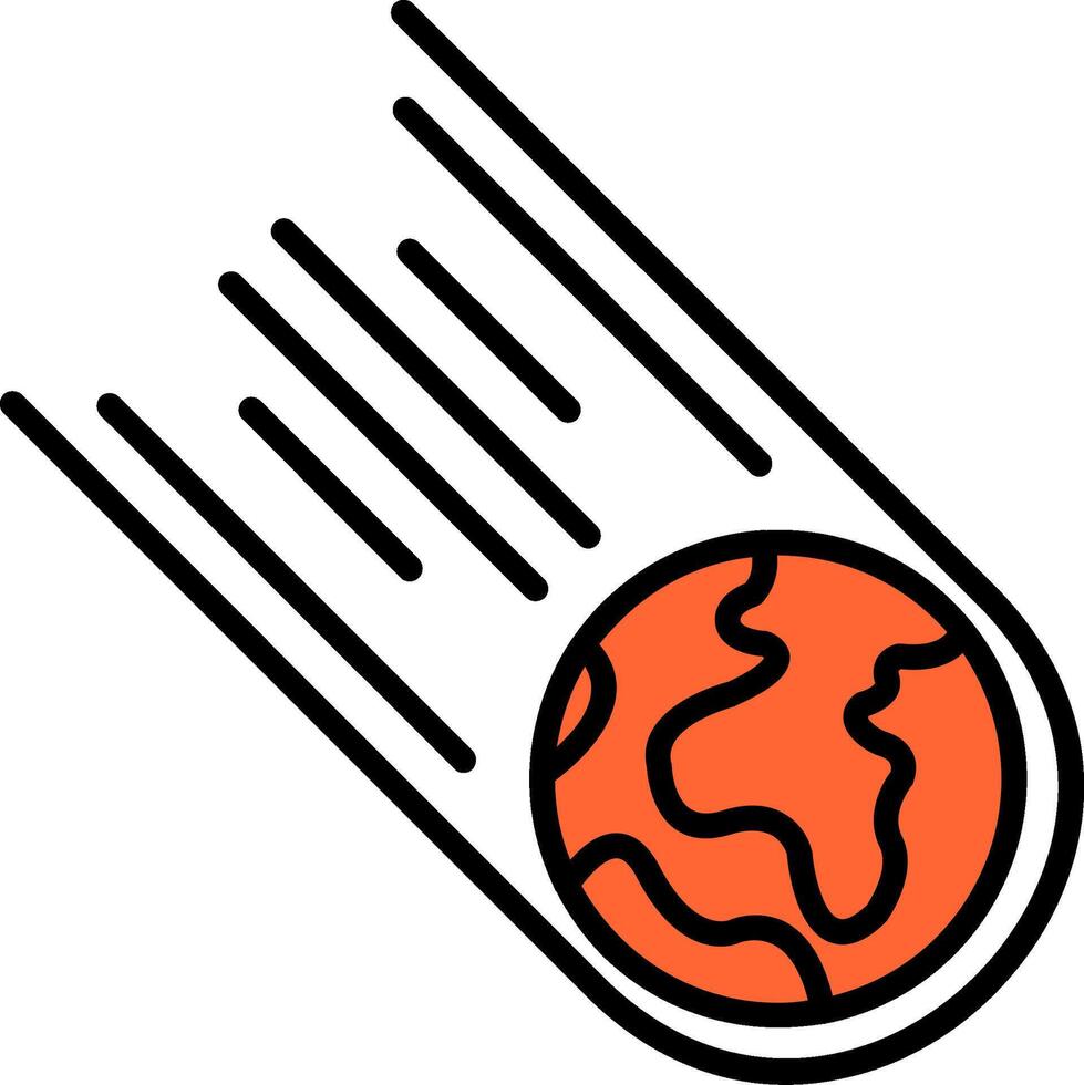 Meteorite Line Filled Icon vector