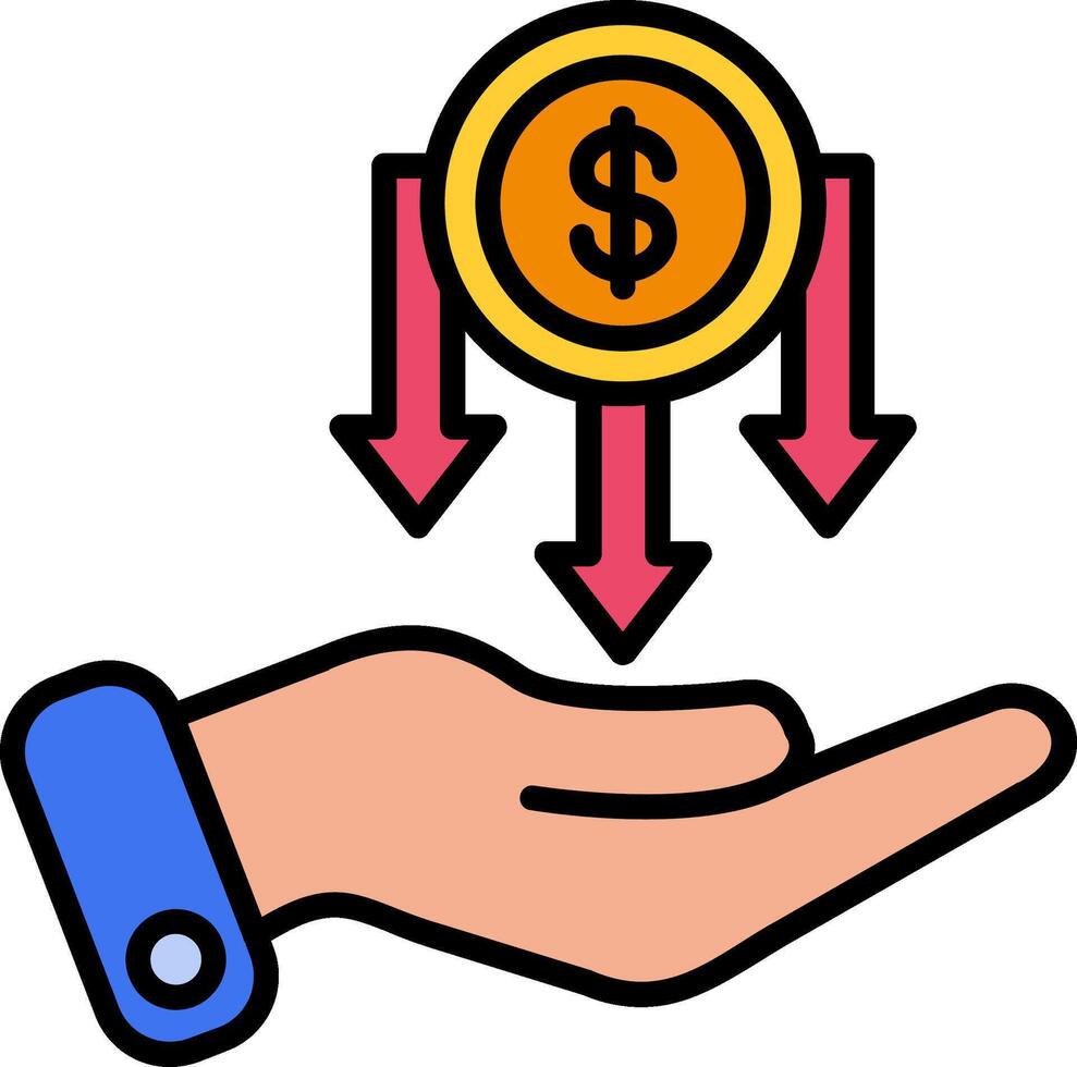 Passive Income Line Filled Icon vector