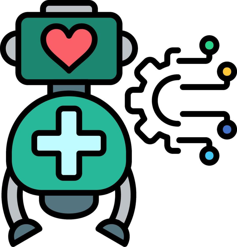 Robot Line Filled Icon vector