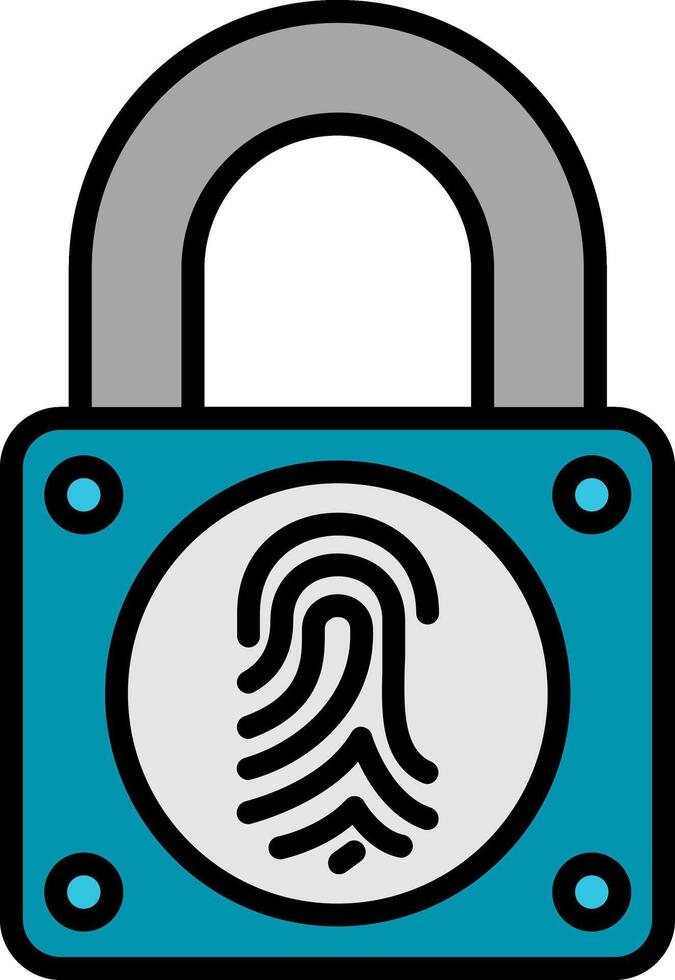 Smart Lock Line Filled Icon vector