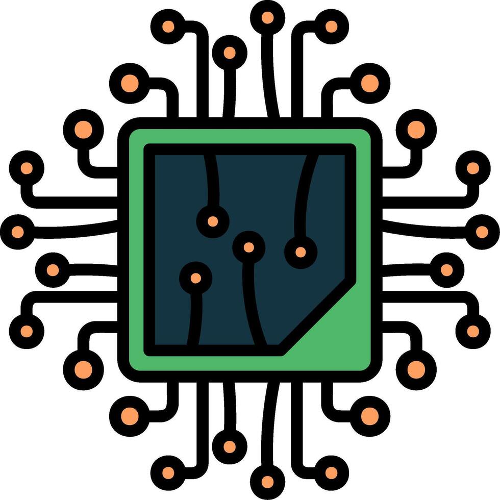 Digital Line Filled Icon vector