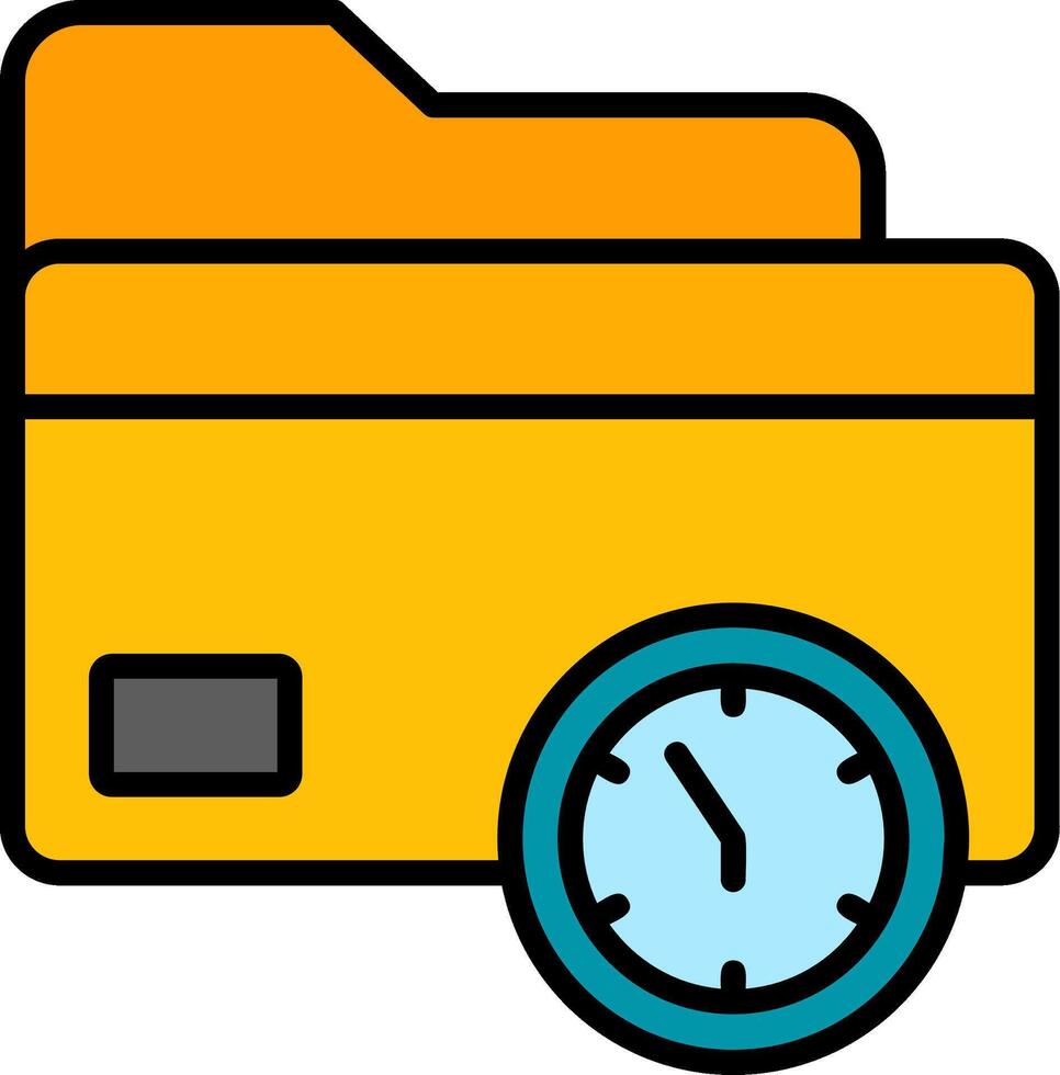 Folder Line Filled Icon vector