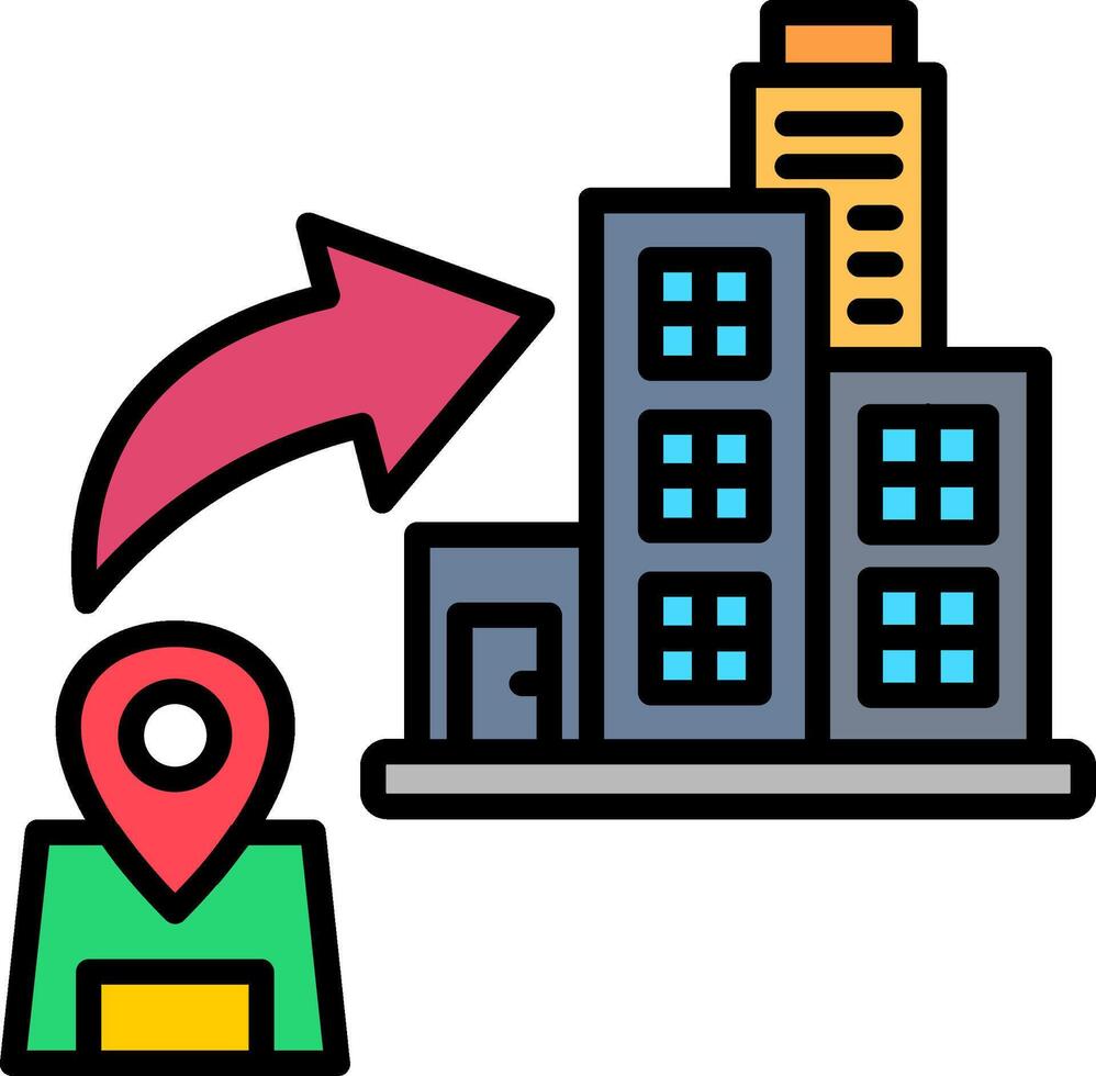 Land Line Filled Icon vector