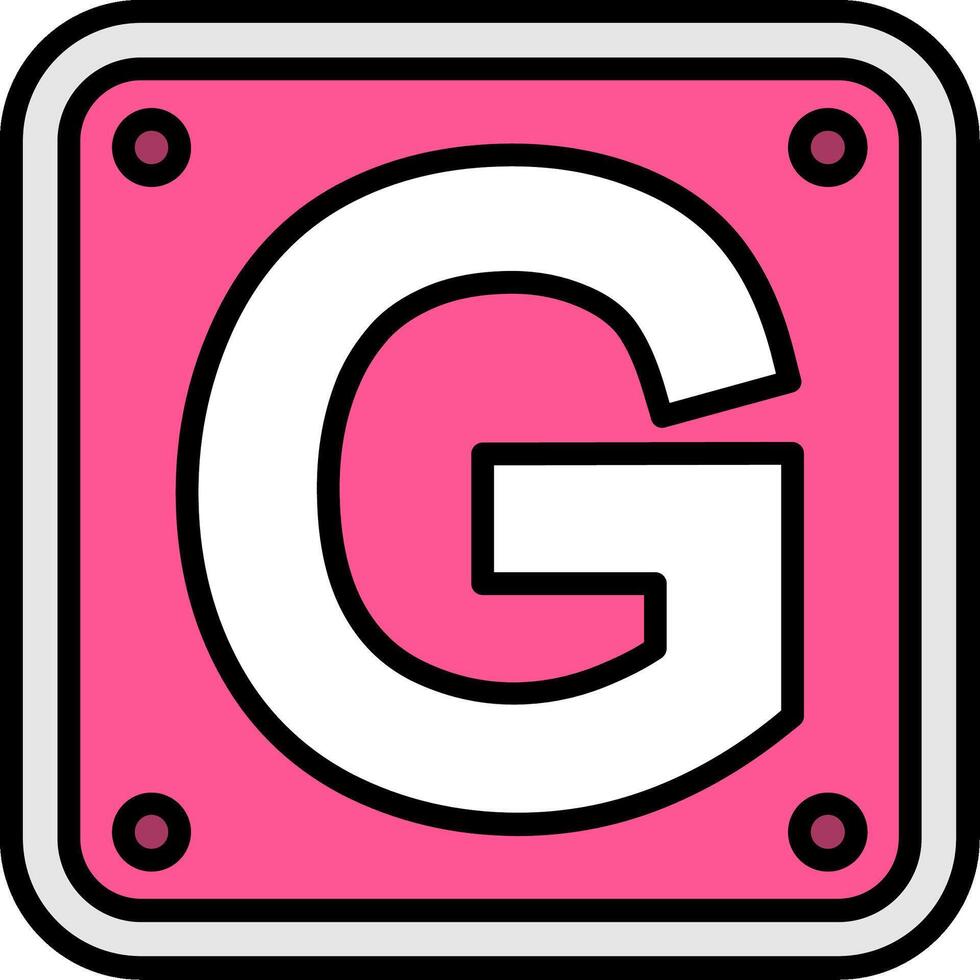 Letter G Line Filled Icon vector