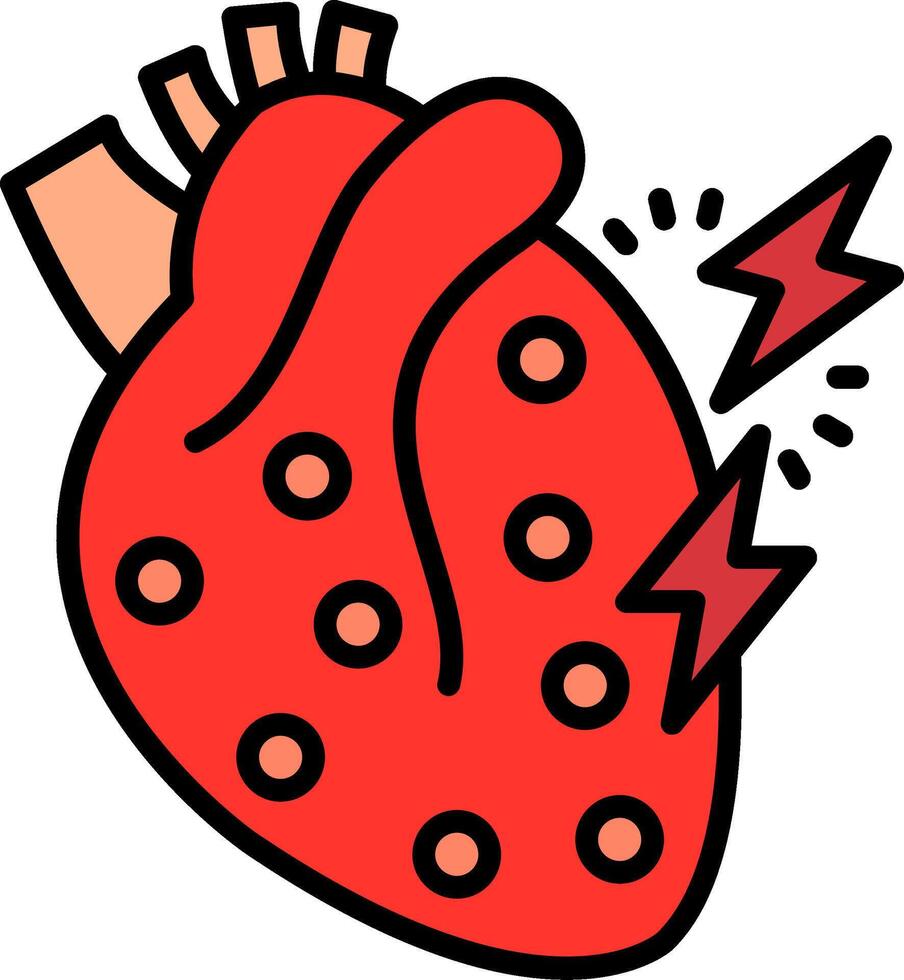 Myocardial Line Filled Icon vector