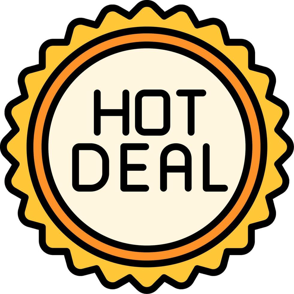 Hot Deal Line Filled Icon vector