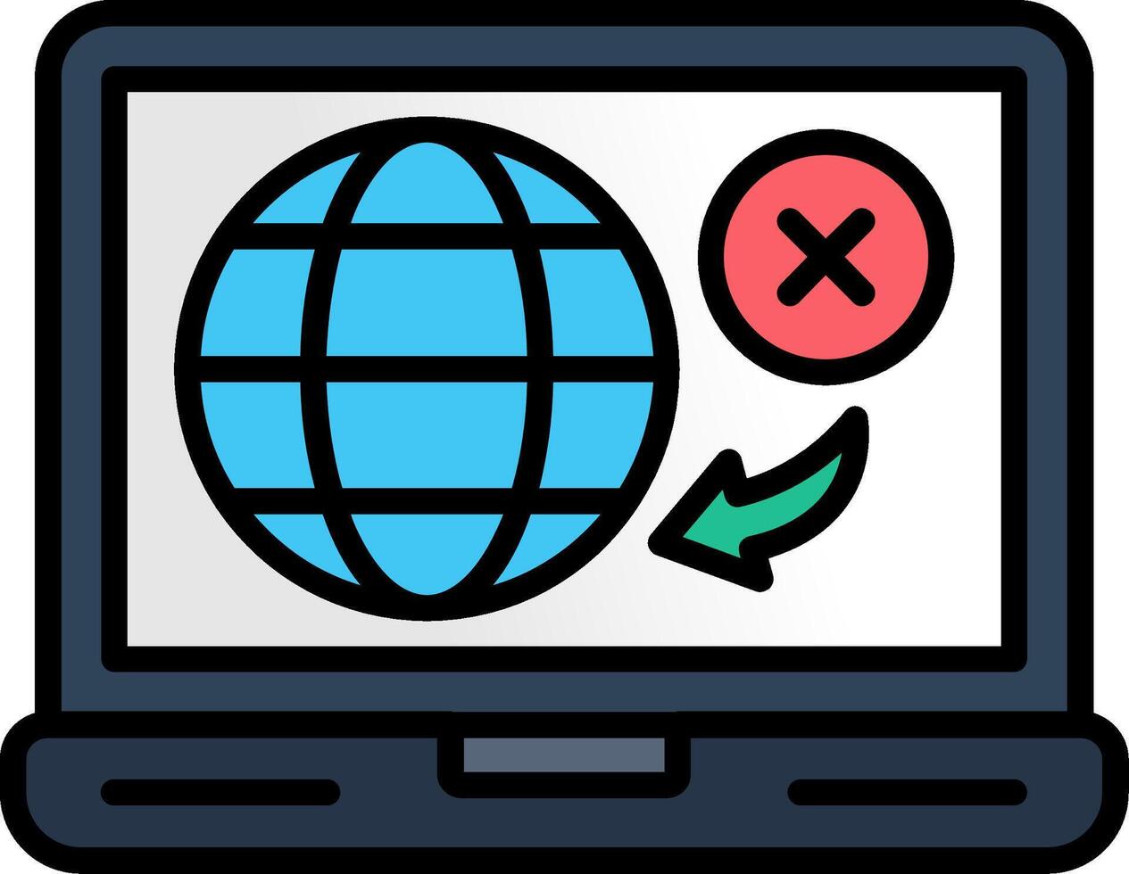 No Internet Line Filled Icon vector