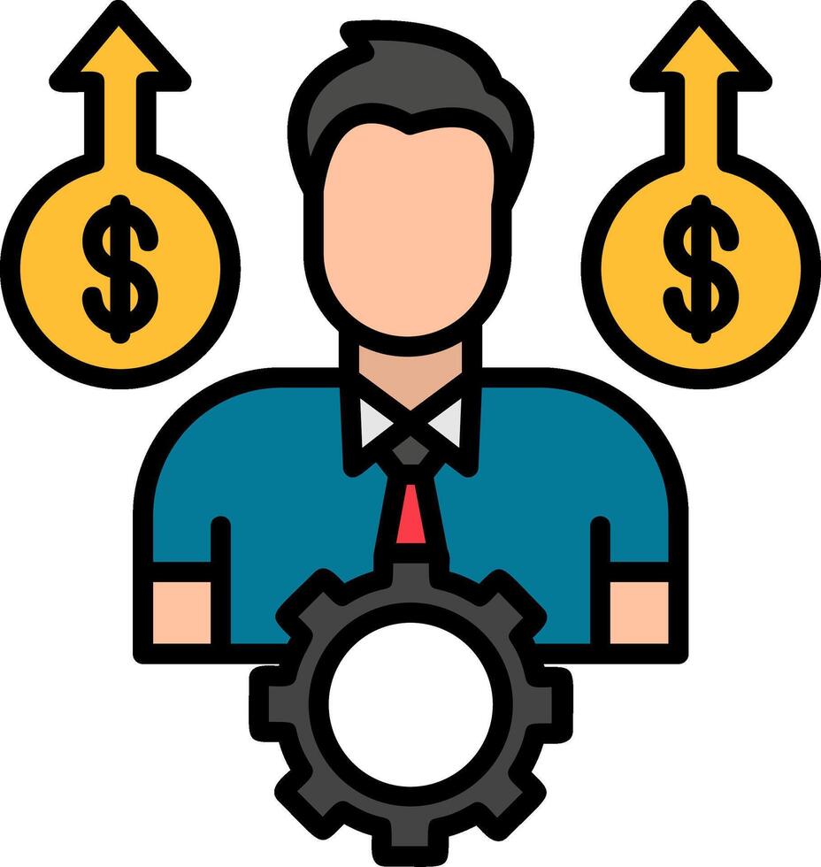 Professional Development Line Filled Icon vector