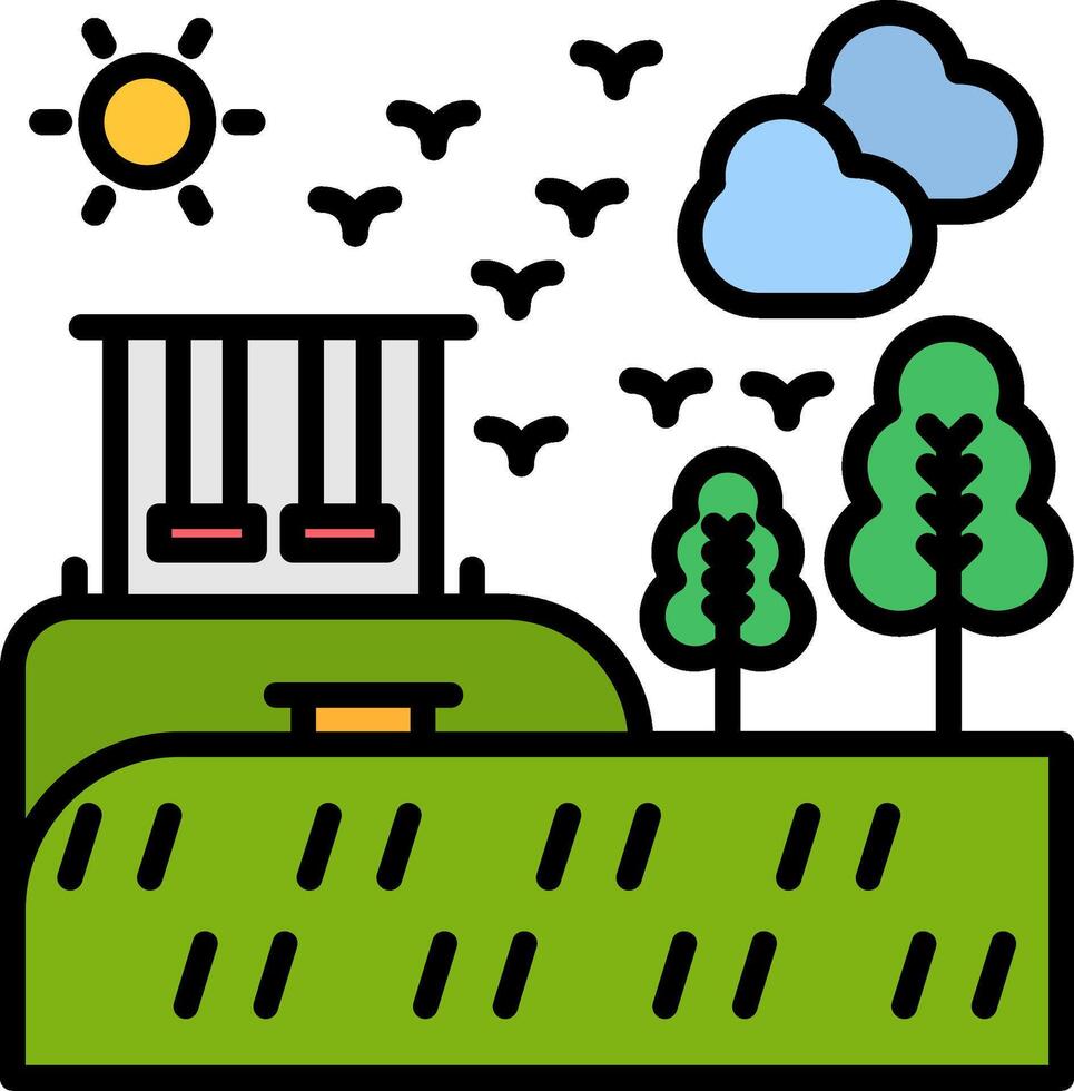 Park Line Filled Icon vector