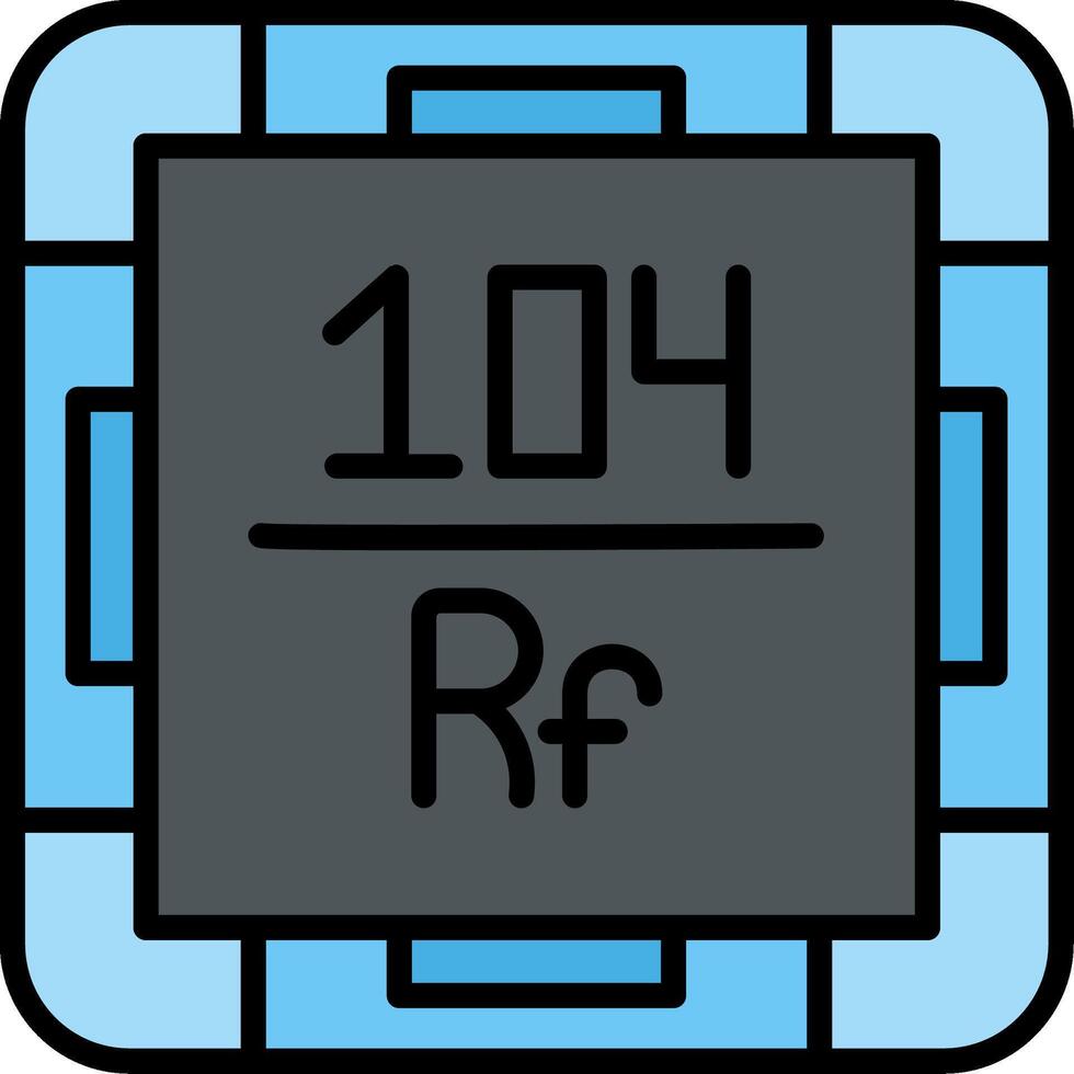 Rutherfordium Line Filled Icon vector