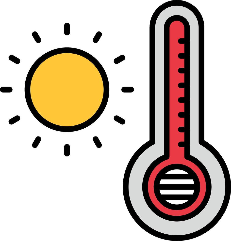 Temperature Line Filled Icon vector