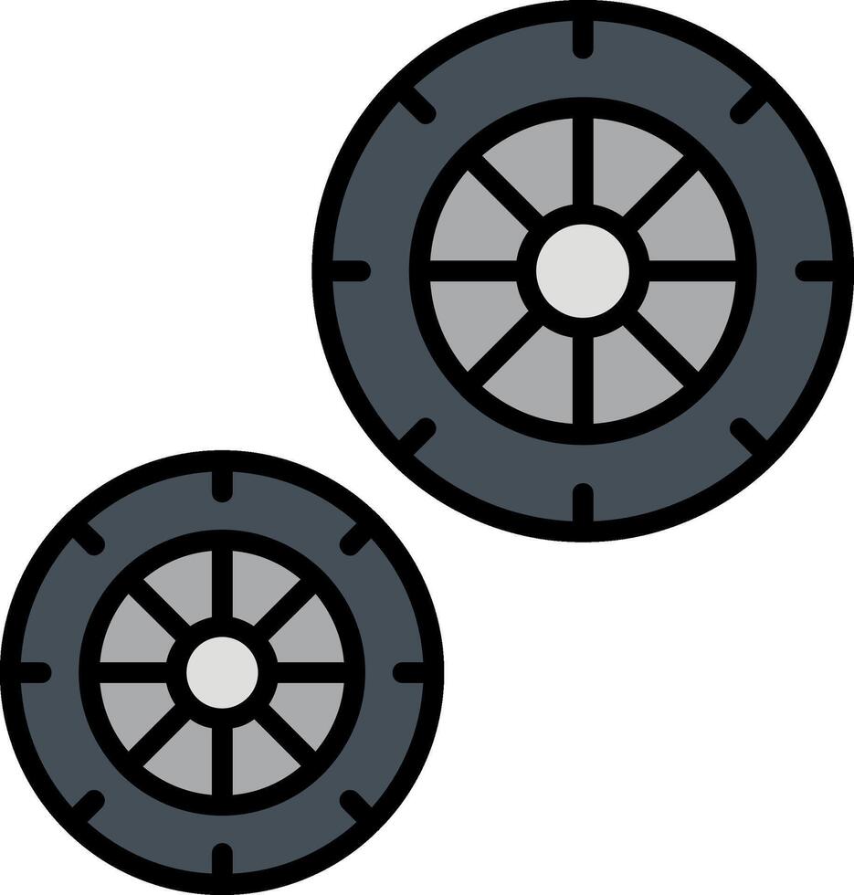 wheels Line Filled Icon vector