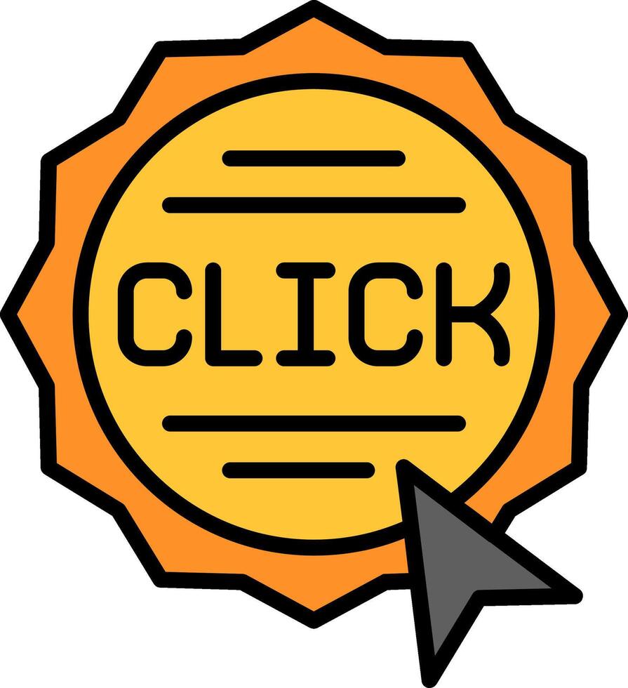 Click Line Filled Icon vector