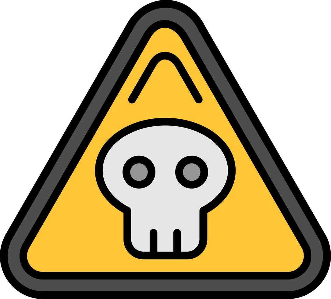 Danger Line Filled Icon vector