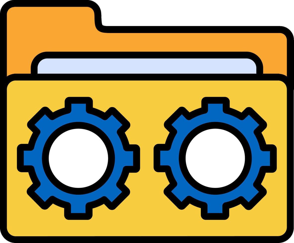 Folder Management Line Filled Icon vector