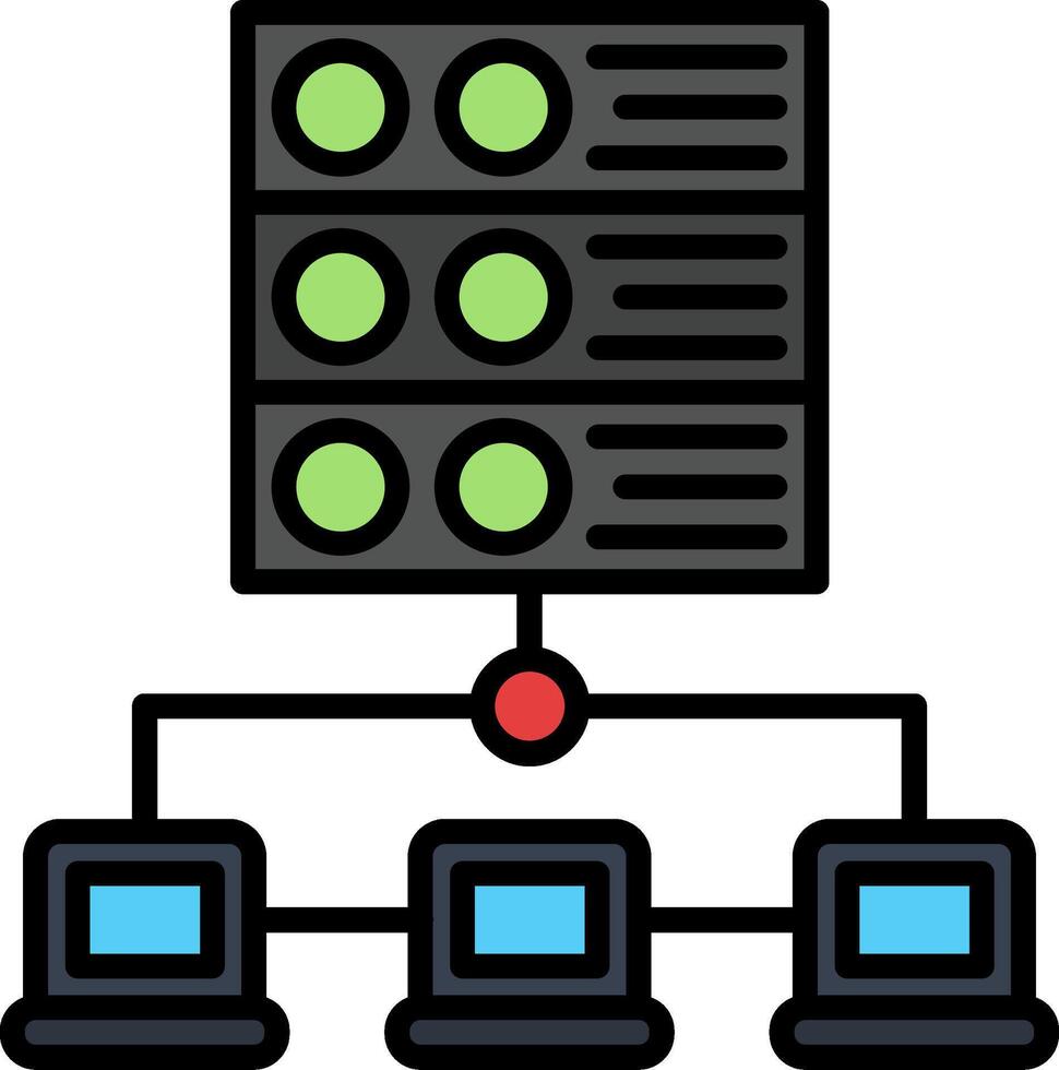 Local Area Network Line Filled Icon vector