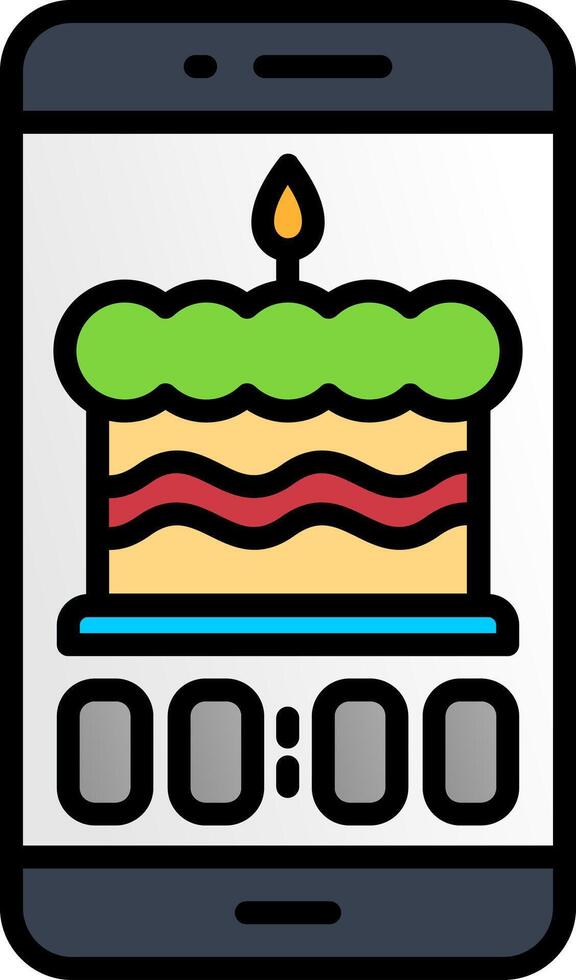 Birthday Line Filled Icon vector