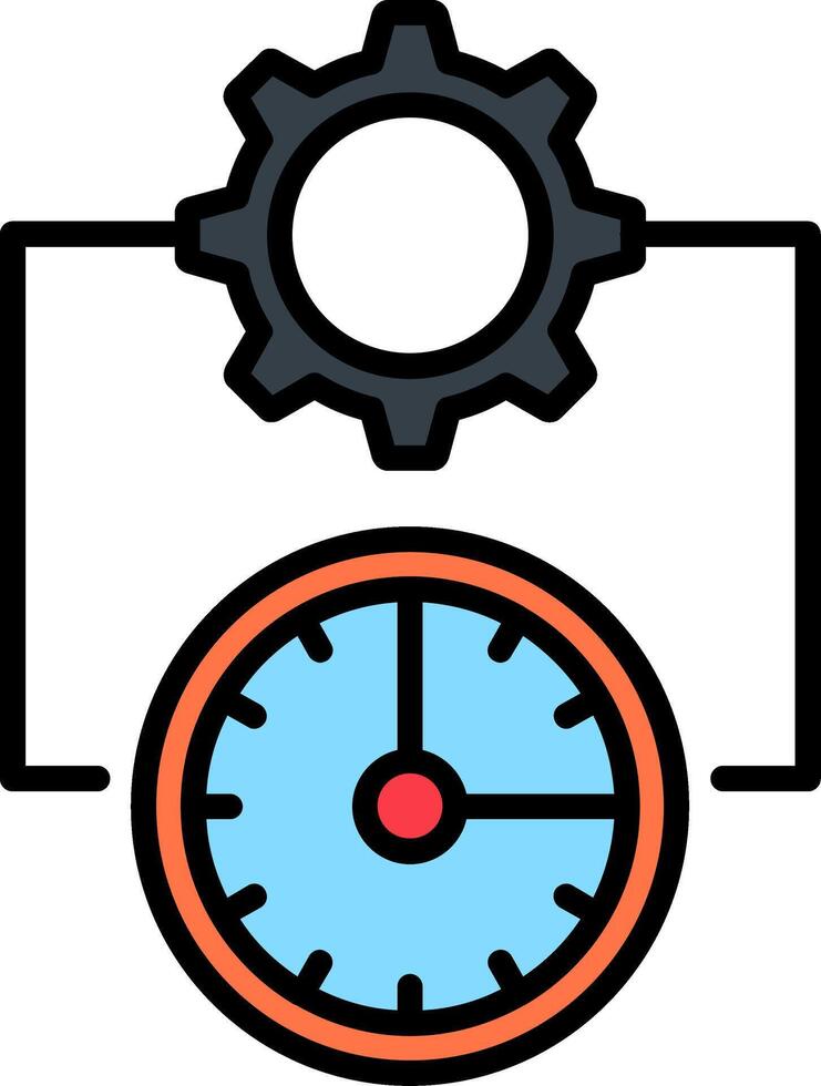 Time Management Line Filled Icon vector