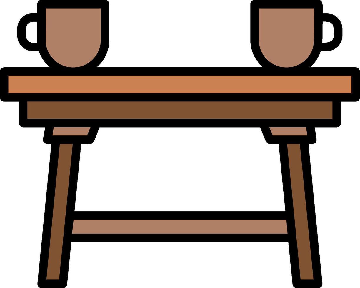 Coffee Table Line Filled Icon vector