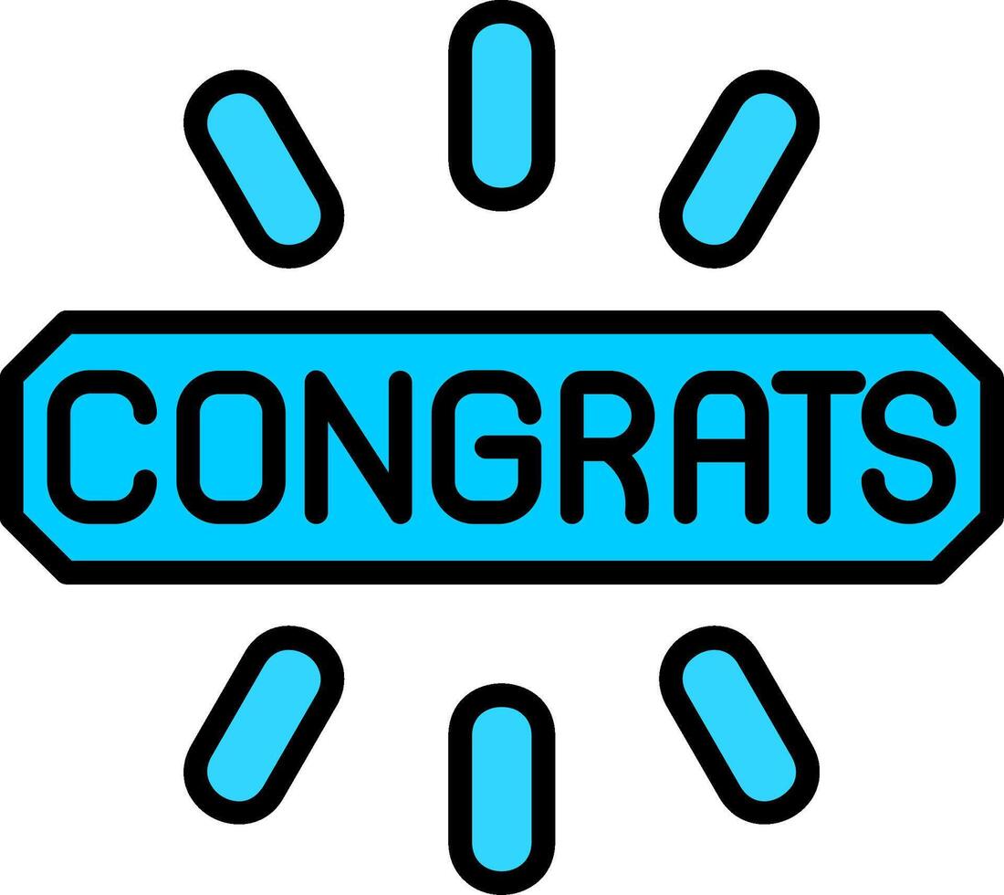 Congrats Line Filled Icon vector