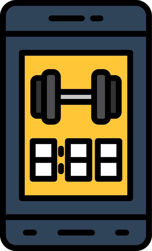 Mobile App Line Filled Icon vector