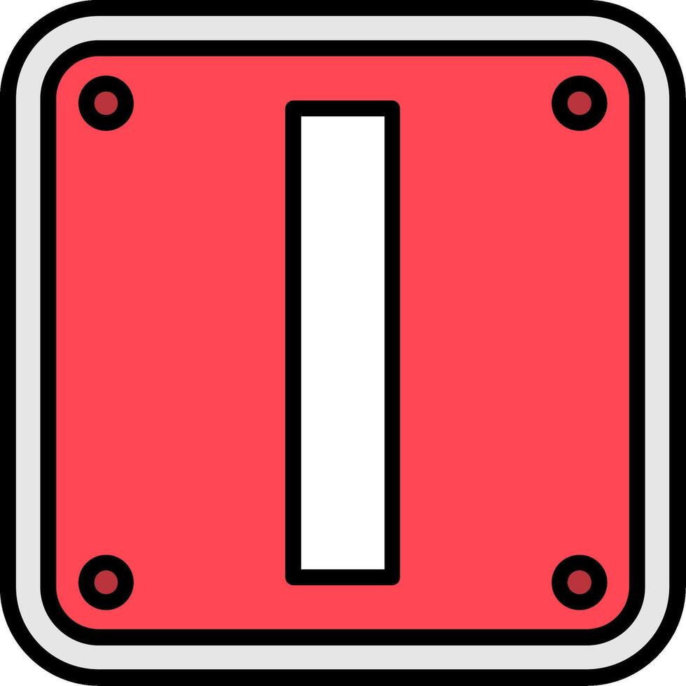 Letter I Line Filled Icon vector