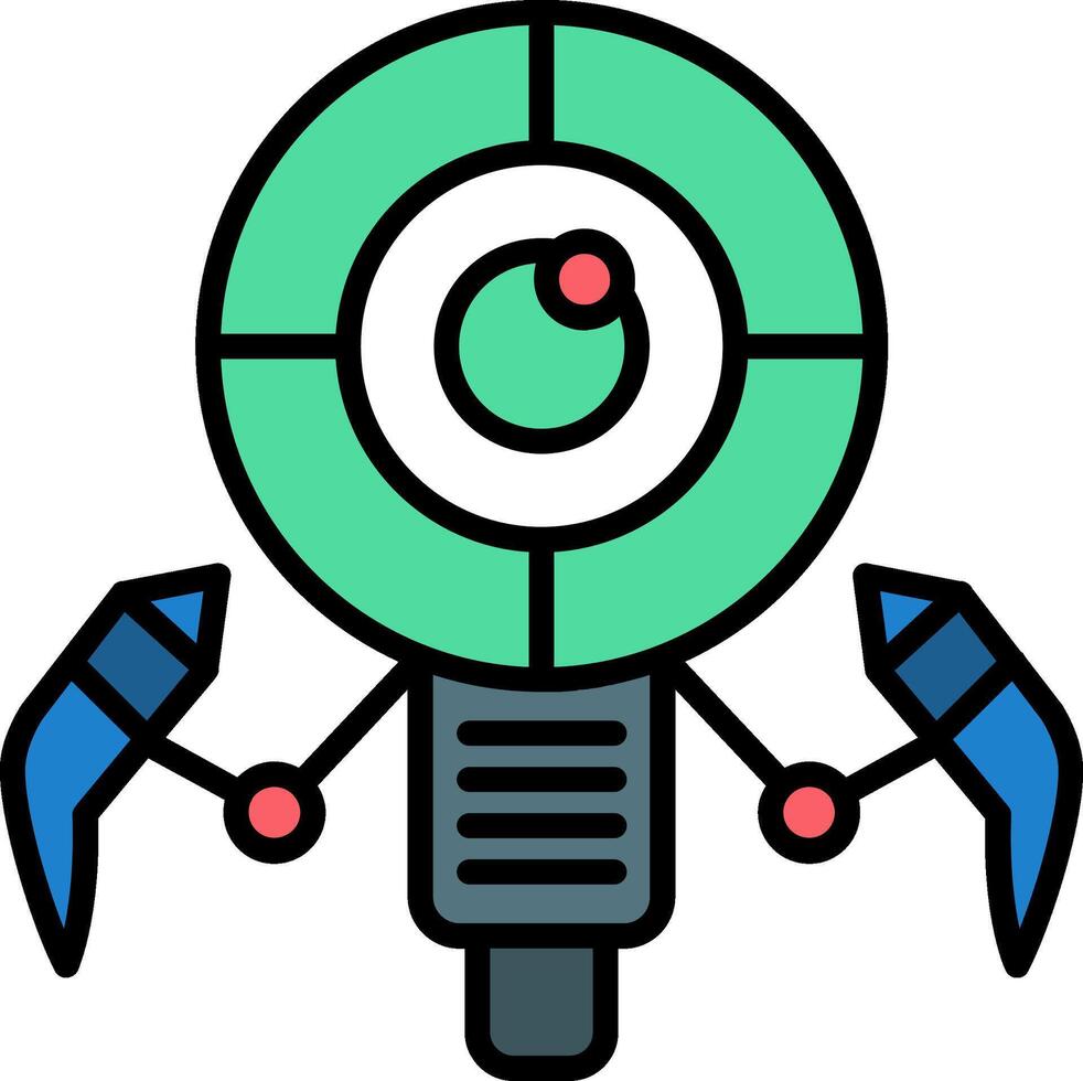 Robot Line Filled Icon vector