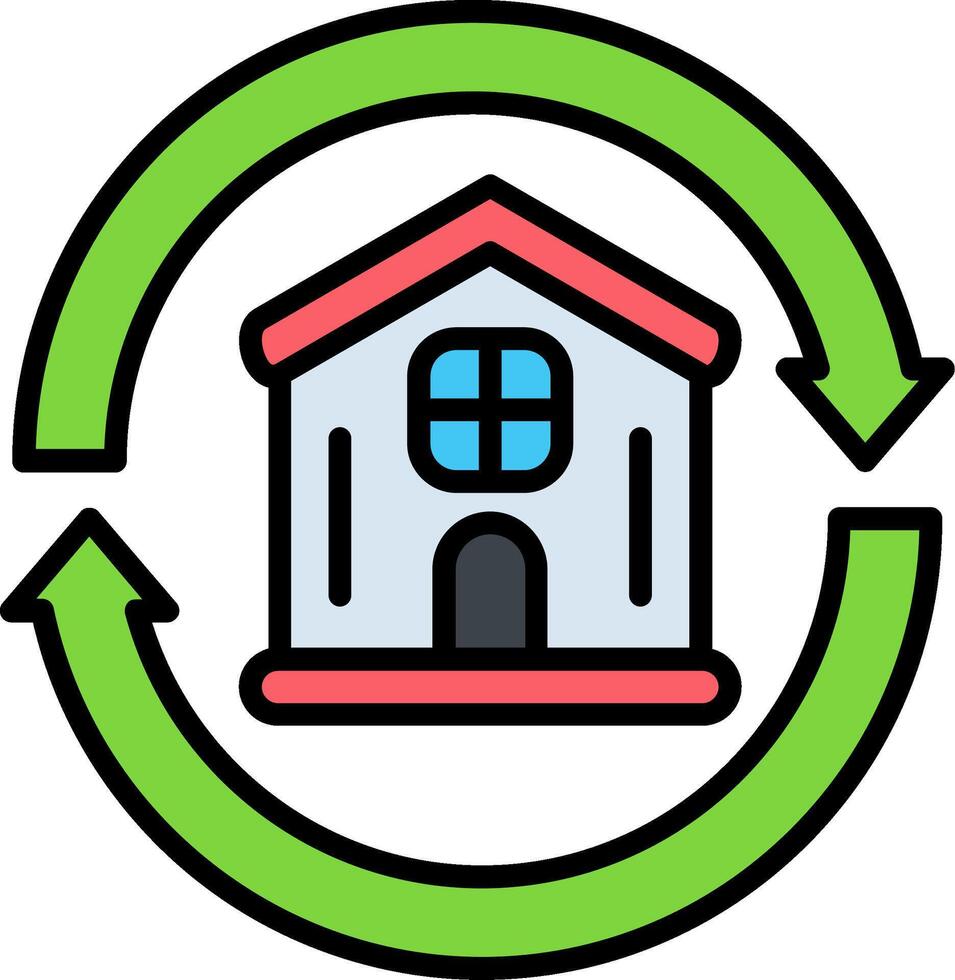 Renewable Line Filled Icon vector