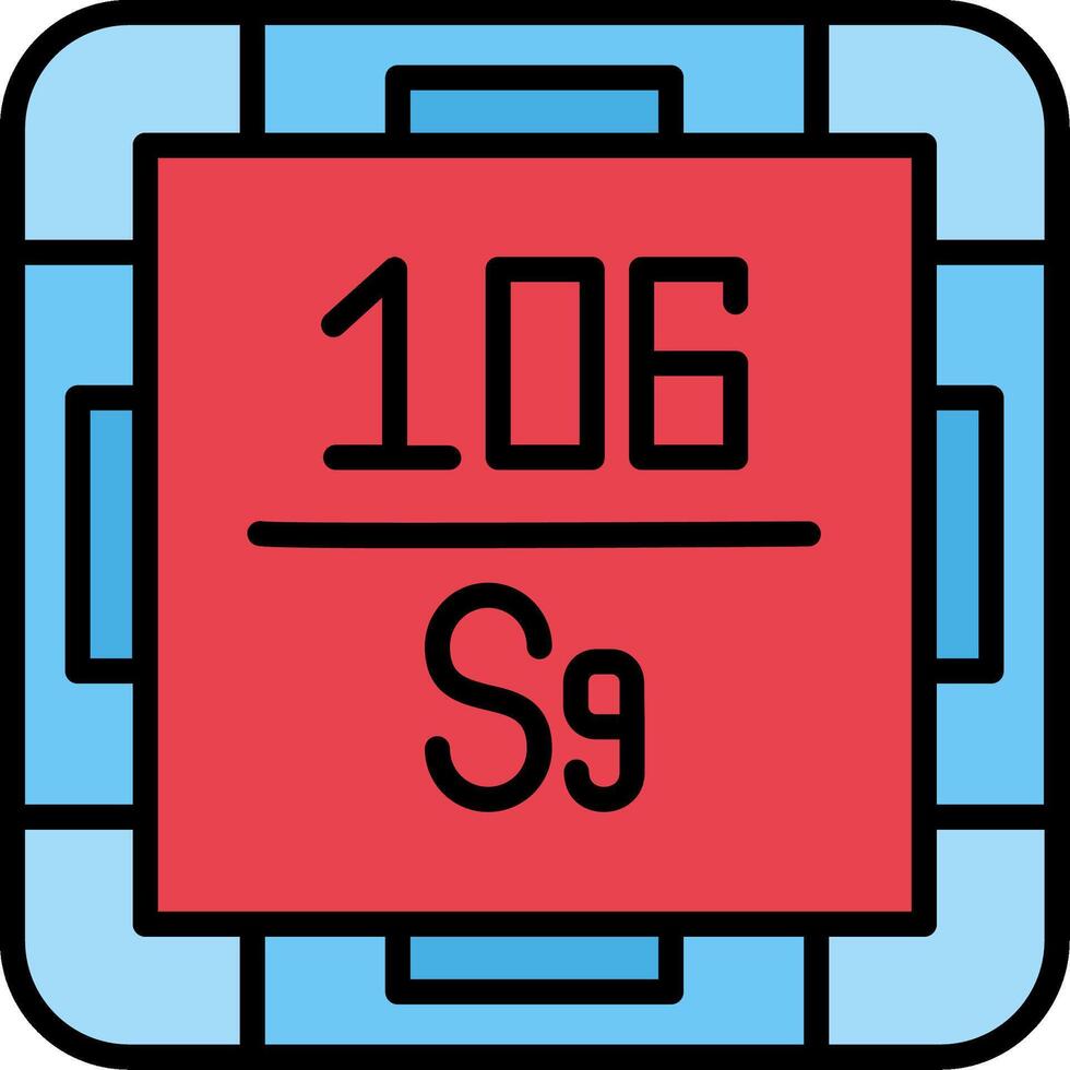 Seaborgium Line Filled Icon vector