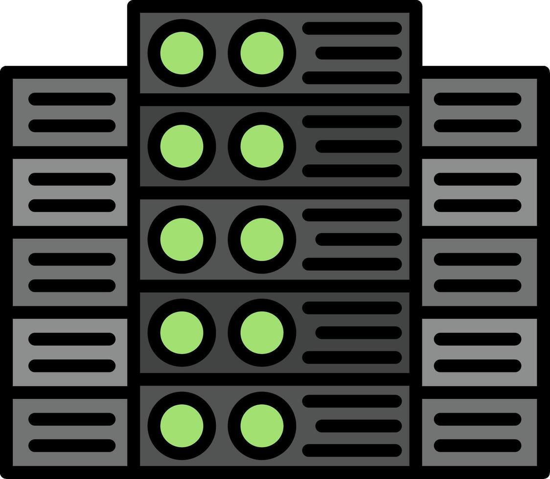 Servers Line Filled Icon vector