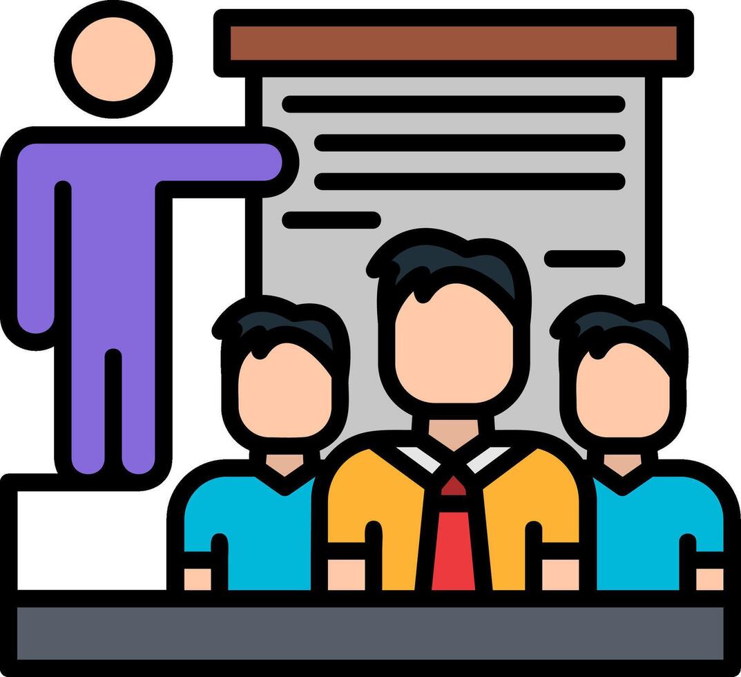 Training Line Filled Icon vector