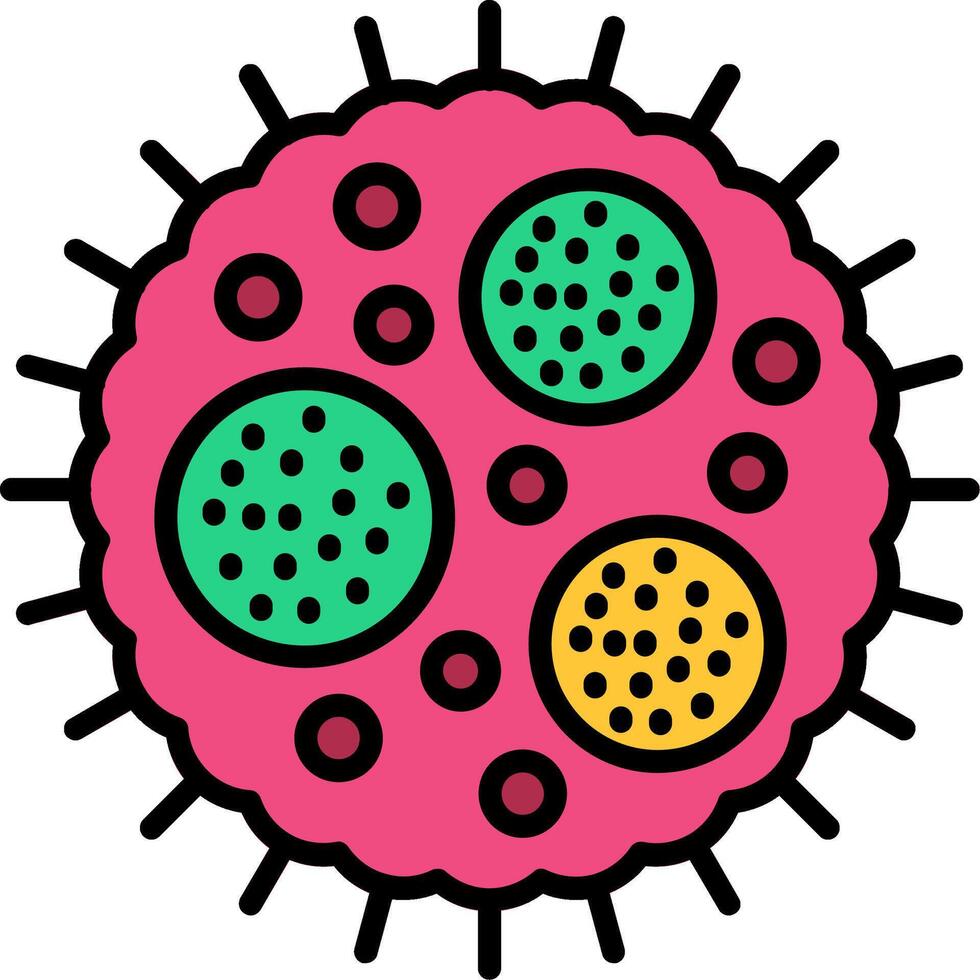 Virus Line Filled Icon vector