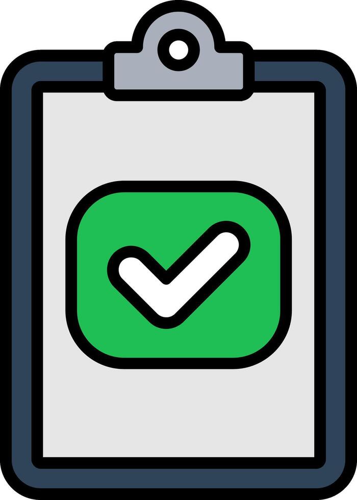 Approval Line Filled Icon vector
