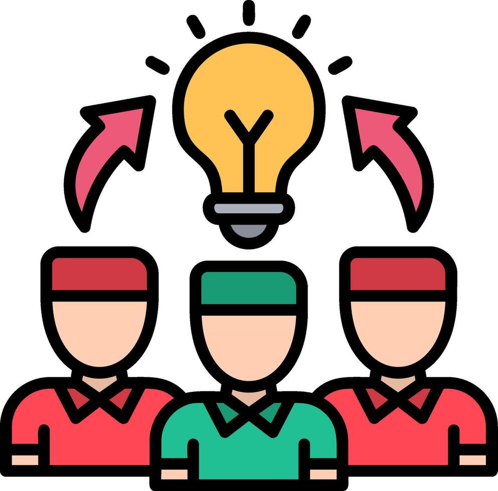Brainstorm Line Filled Icon vector