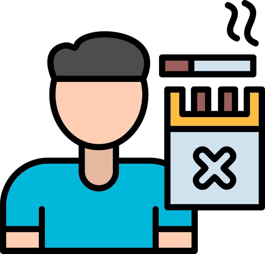 Cessation Line Filled Icon vector