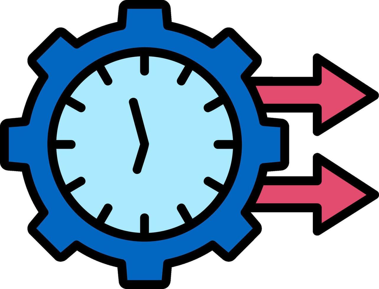 Fast Time Line Filled Icon vector