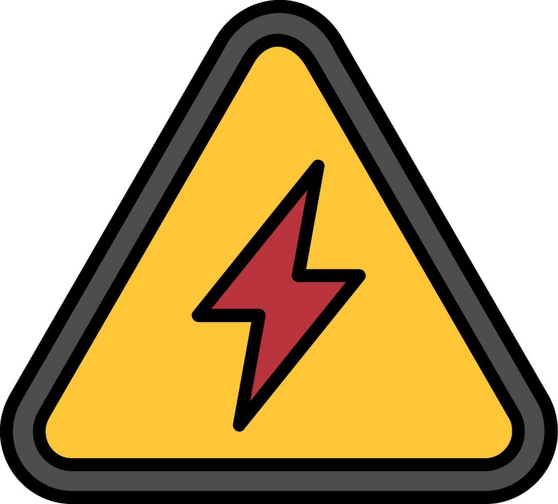 High Voltage Line Filled Icon vector